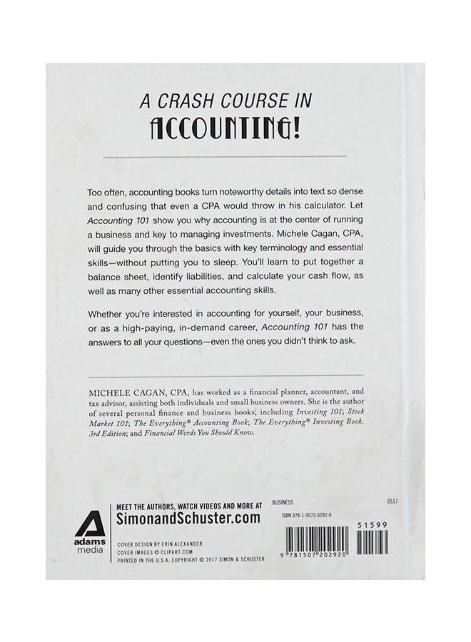 Accounting 101 Hardcover English by Michele Cagan - 1st May 2017  - Image 2