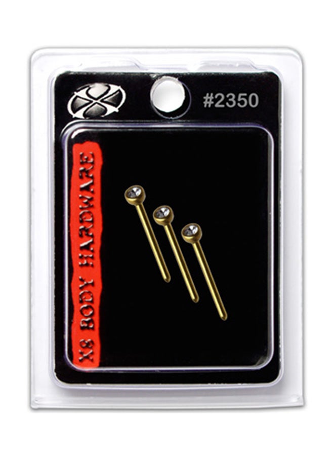 إكس 8 بودي هاردوير حلق أنفي من الكريستال مطلي بالذهب