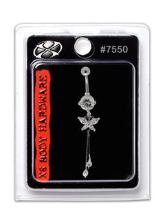 X8 BODY HARDWARE 316L Stainless Steel Butterfly Dangle Belly Ring 