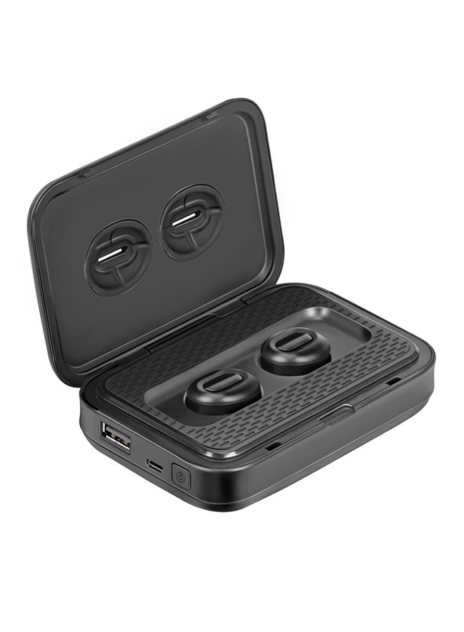 PROMATE - Wireless Earbud with Power Bank, Smallest True Wireless Bluetooth Headphone with 5000mAh Charging Case, Noise Cancelling and Built-In Mic for all Bluetooth Enables Devices, PowerBeat Black - Image 1