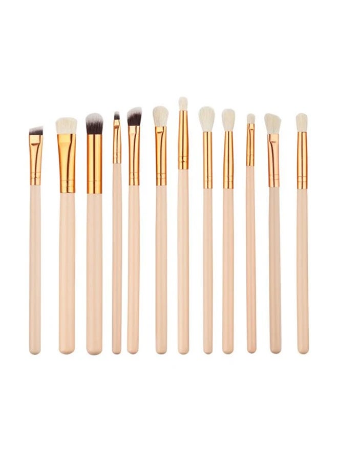 فرش مستحضرات تجميل للعين عددها 12 قطعة بيج - Image 1