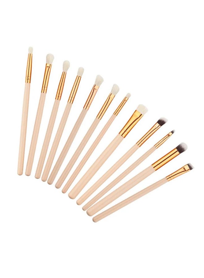 فرش مستحضرات تجميل للعين عددها 12 قطعة بيج - Image 2