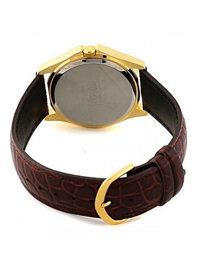 كاسيو طقم ساعة يد كوارتز بعقارب وسوار من الجلد طراز MT/ 1183Q-7A - مقاس 39 مم - لون بني - Image 2