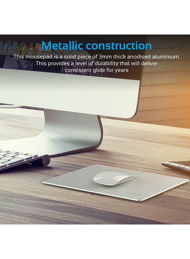 Aluminium Pad With Anti-Skid Rubber Base Silver