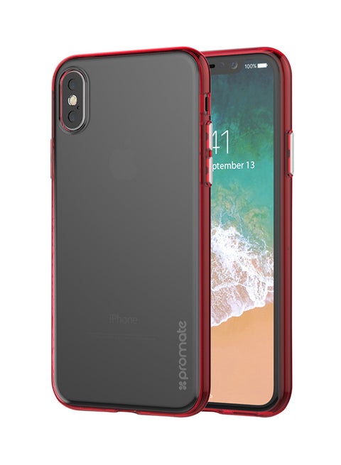 iPhone X Case, Lightweight Slim Protective Hard-Shell Cover with Flexible Shock Absorbing Soft Bumper and Drop Protection for Apple iPhone X Red