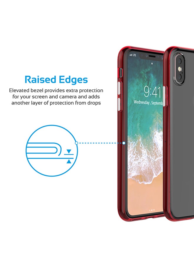 PROMATE - iPhone X Case, Lightweight Slim Protective Hard-Shell Cover with Flexible Shock Absorbing Soft Bumper and Drop Protection for Apple iPhone X Red - Image 1