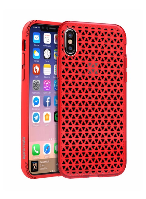 iPhone X Case, Stylish Shockproof Dual Layer Protective Case with Anti-Slip Grip, Drop Protection and Scratch Resistance Case Cover for 5.8 Inch Apple iPhone X Red