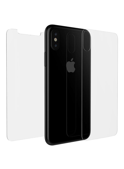 iPhone X / iPhone Xs Screen Protector, Ultra-Slim HD Tempered Glass Screen and Back Protector with Anti-Scratch and 9H Hardness Tempered Glass for Apple iPhone X / iPhone Xs/iPhone 10 Clear Clear