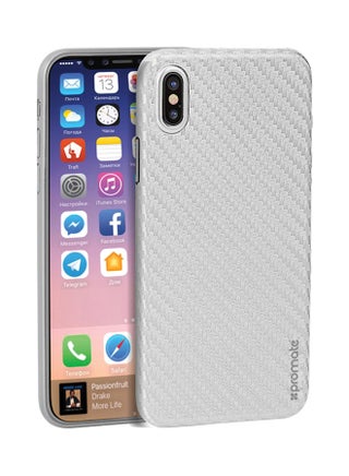 Carbon Fibre iPhone X Case, Ultra-Thin Flexible Carbon Fiber Anti-Slip Case with Scratch Resistance and Shockproof Non-Bulky Protective Back Cover for Apple iPhone X Silver Silver - v1517151986/N13167581A_1