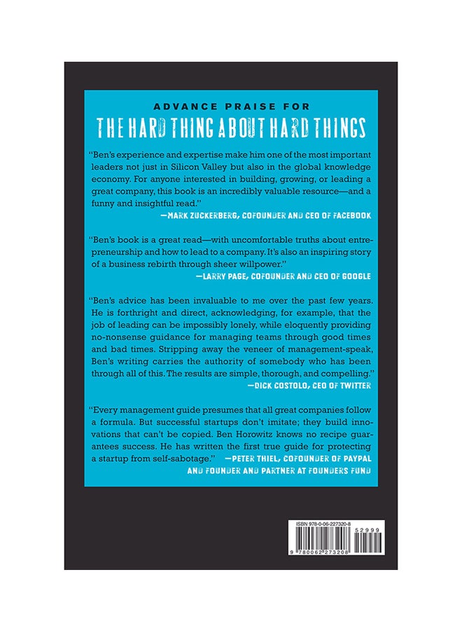 null - The Hard Thing About Hard Things: Building A Business When There Are No Easy Answers Hardcover English by Ben Horowitz - 41722 - Image 1