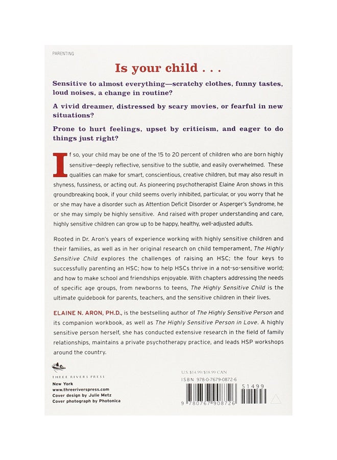 The Highly Sensitive Child: Helping Our Children Thrive When The World Overwhelms Them Paperback English by Elaine N.Aron - 37478 - Image 2