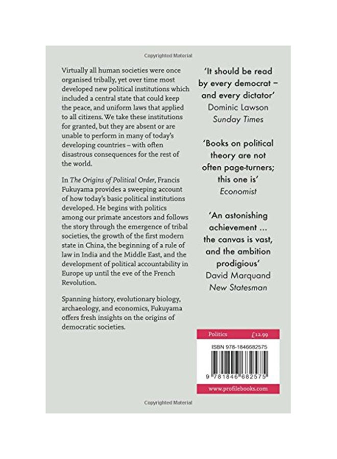 The Origins Of Political Order: From Prehuman Times To The French Revolution - Paperback English by Francis Fukuyama - May-12  - Image 2