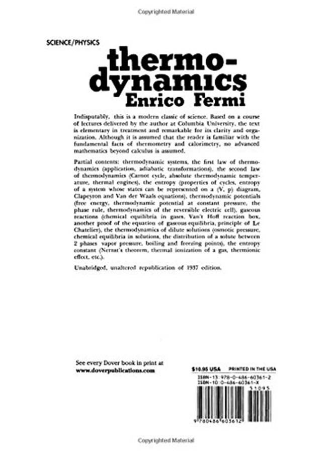 Thermodynamics: Dover Books On Physics printed_book_paperback english - 1/6/1956  - Image 2