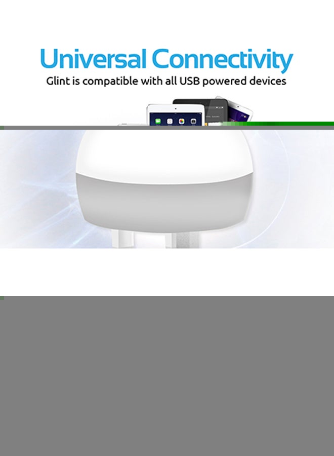PROMATE Dual USB Port With Touch Sensitive Night Light White - Image 3