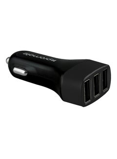 PROMATE Ultra-Fast Universal Car Charger With 3 USB Ports Black  - Image 1