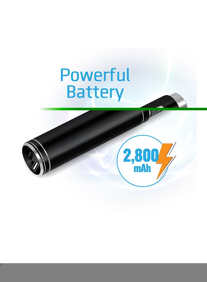 PROMATE - 2-In-1 Aluminum 12V USB Car Charger With Emergency Hammer And Power bank Black - Image 1