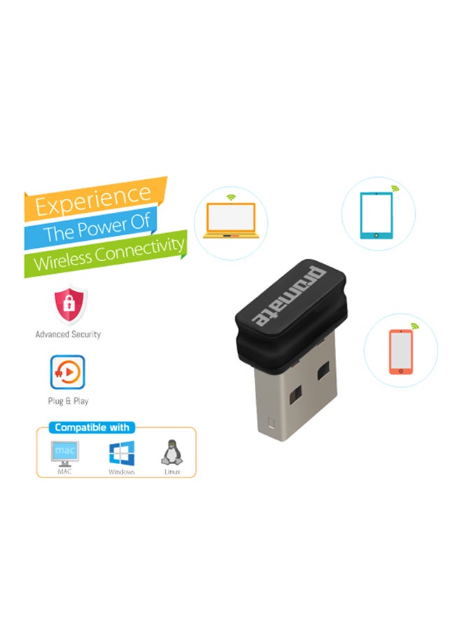 PROMATE Ultra-Small Wireless Adapter/ Transmitter With WiFi Hotspot 150 mbps Black - Image 3