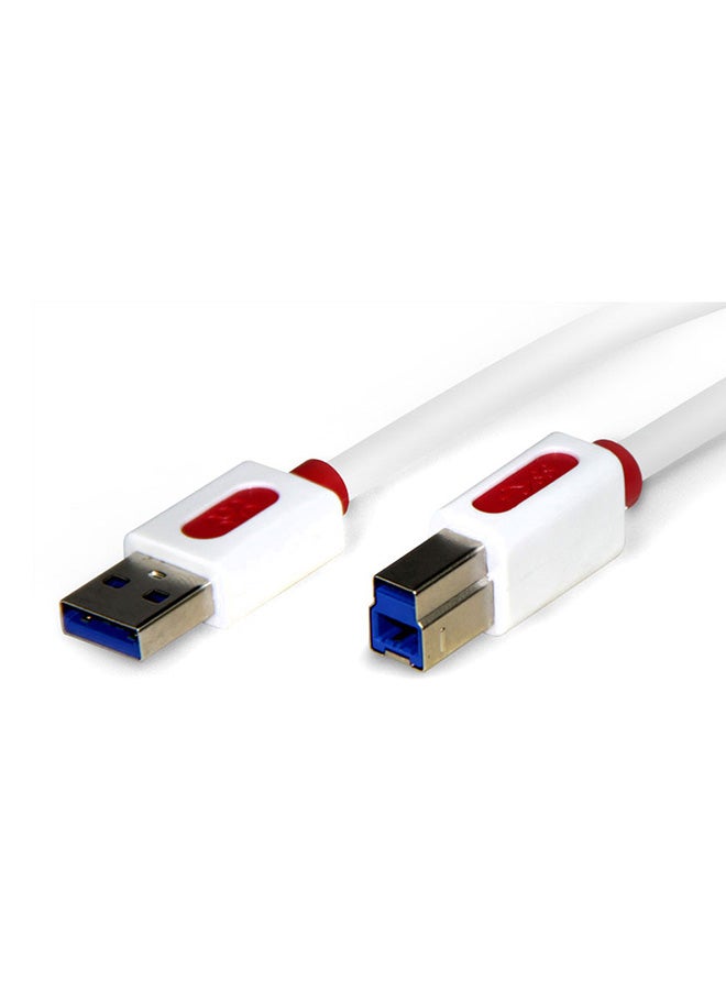 PROMATE High-Speed Type-A To Type-B USB 3.0 Cable For Printer, Scanner White  - Image 1