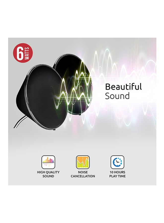 بروميت مكبر صوت كونيكس ثنائي لاسلكي محمول بخاصية البلوتوث للهواتف الذكية، والكمبيوتر بجودة صوت عالية الوضوح أسود - Image 3