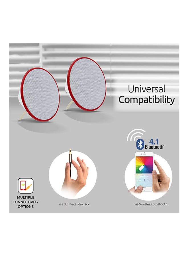 PROMATE Portable Bluetooth wireless Dual Speaker for Smartphones, tablet, PC with HD Sound Quality, Conex - White  - Image 5