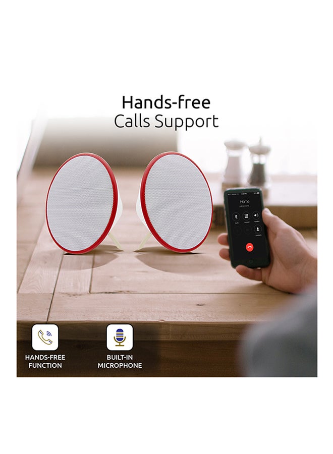 PROMATE Portable Bluetooth wireless Dual Speaker for Smartphones, tablet, PC with HD Sound Quality, Conex - White  - Image 4