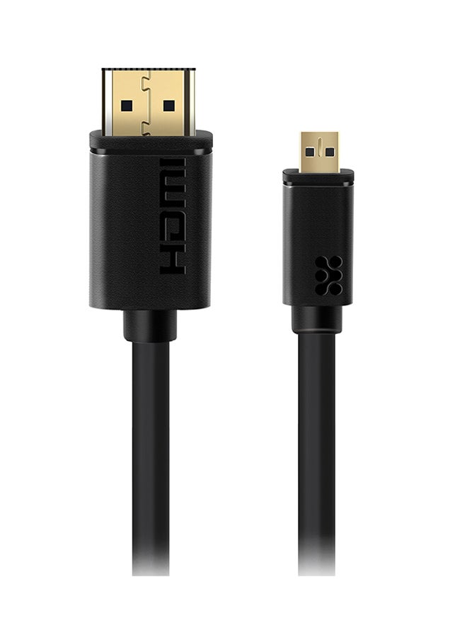 PROMATE - 24K Gold Plated Micro-HDMI To HDMI Audio Video Cable Black - Image 1
