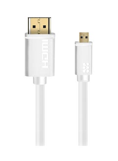 PROMATE 24K Gold Plated Micro-HDMI To HDMI Audio Video Cable White  - Image 1