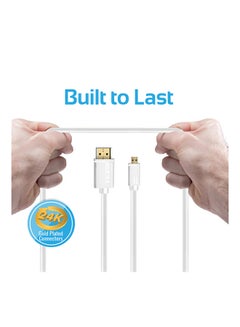 PROMATE 24K Gold Plated Micro-HDMI To HDMI Audio Video Cable White  - Image 4