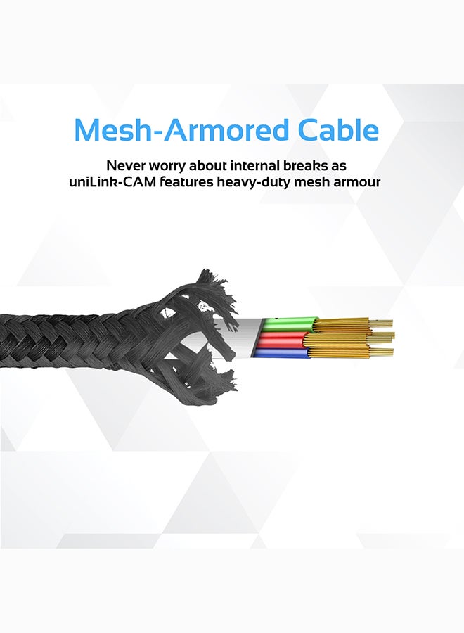 PROMATE USB Type-C™ Cable, Heavy Duty Mesh Armored Type-C™ to USB-A Sync and Charge Cable with 5Gbps Transfer Speed for Samsung Note 8, S8, S8+, Google Pixel, Nintendo Switch, Unilink-CAM BLACK Black  - Image 3