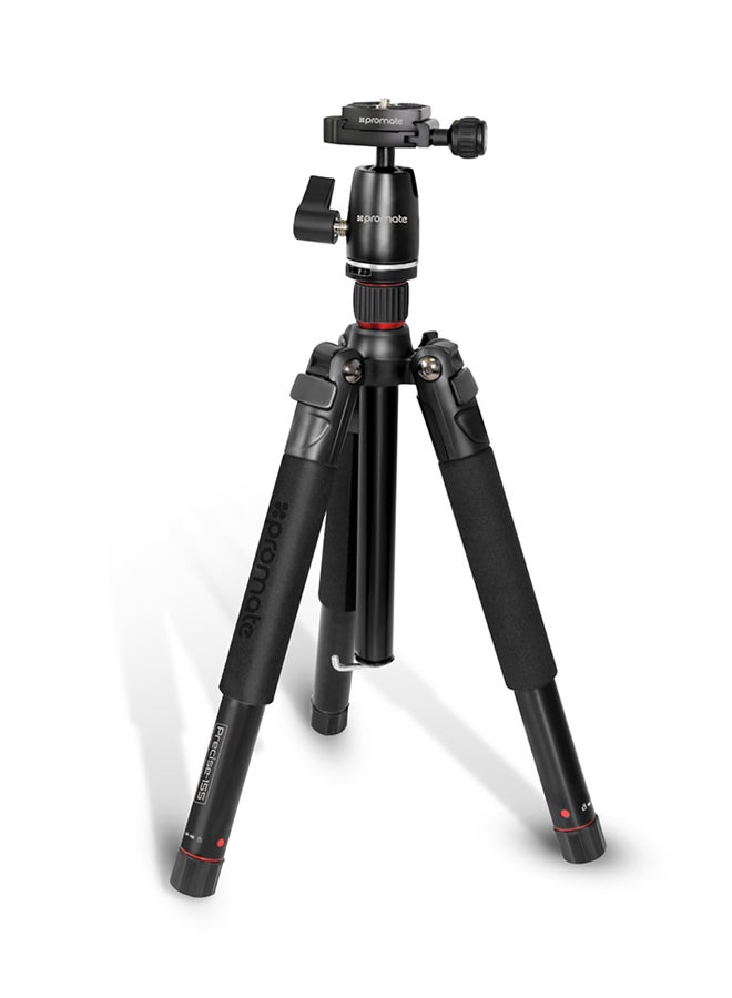 PROMATE - Lightweight 5-Section Adjustable Aluminum Tripod Monopod with Dual Bubble Level, 360 Degree Head For Canon, Nikon, DSLR, Smartphones, Precise-155 black - Image 1