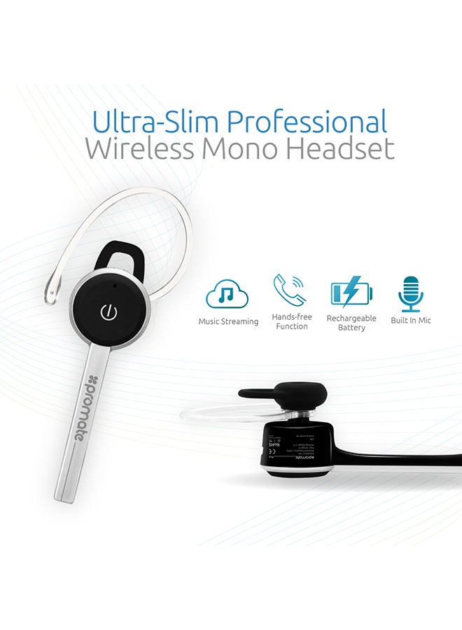 PROMATE Bluetooth Headset - Ultra-Slim - Professional Multi-Point Pairing - Calls And Music Streaming - HD Call Clarity Black - Image 3