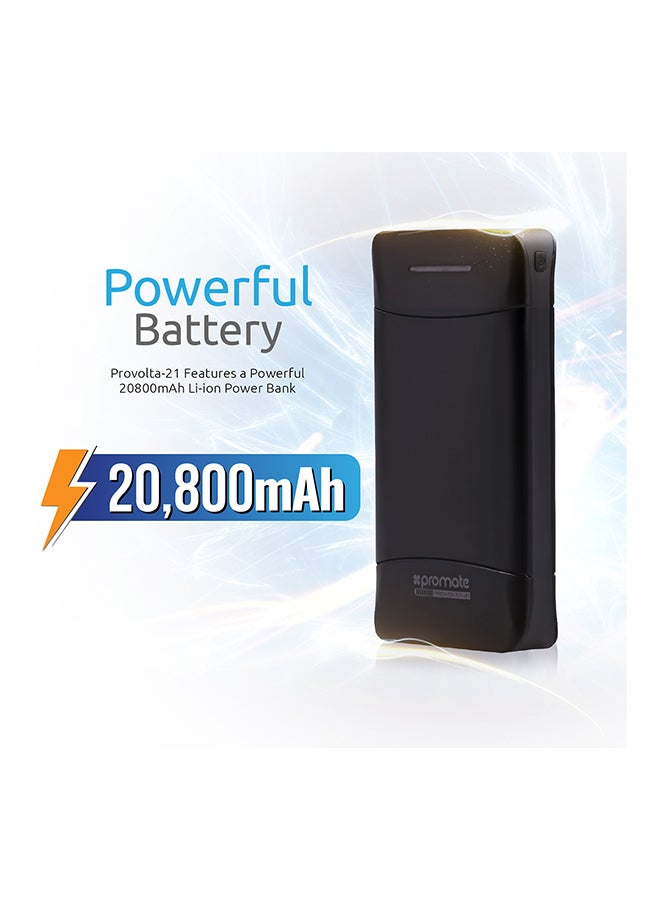 PROMATE - 20800.0 mAh 20800 mAh Power Bank, Ultra-High Capacity Power Bank With 3 USB Ports 3.1A Portable Charger Black - Image 1