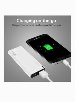 PROMATE 6000.0 mAh Power Bank, High-Capacity Ultra Compact Portable Battery Charger With 2.1A USB Port Charger And Automatic Voltage Regulation For Smartphones, Tablets, MP3, GPS White  - Image 5