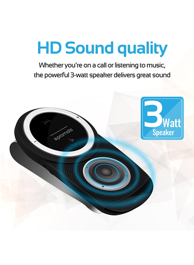 PROMATE - Bluetooth Car Kit In-car Speakerphone With Voice Command Black - Image 1