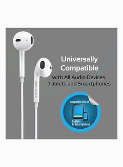 PROMATE Earphones, In-Ear 3.5mm Universal Crystal Sound And Noise Isolating Earbuds With In-Line Remote Volume Control And Built-In Mic For Smartphones, PC, Tablets, Laptops White  - Image 5