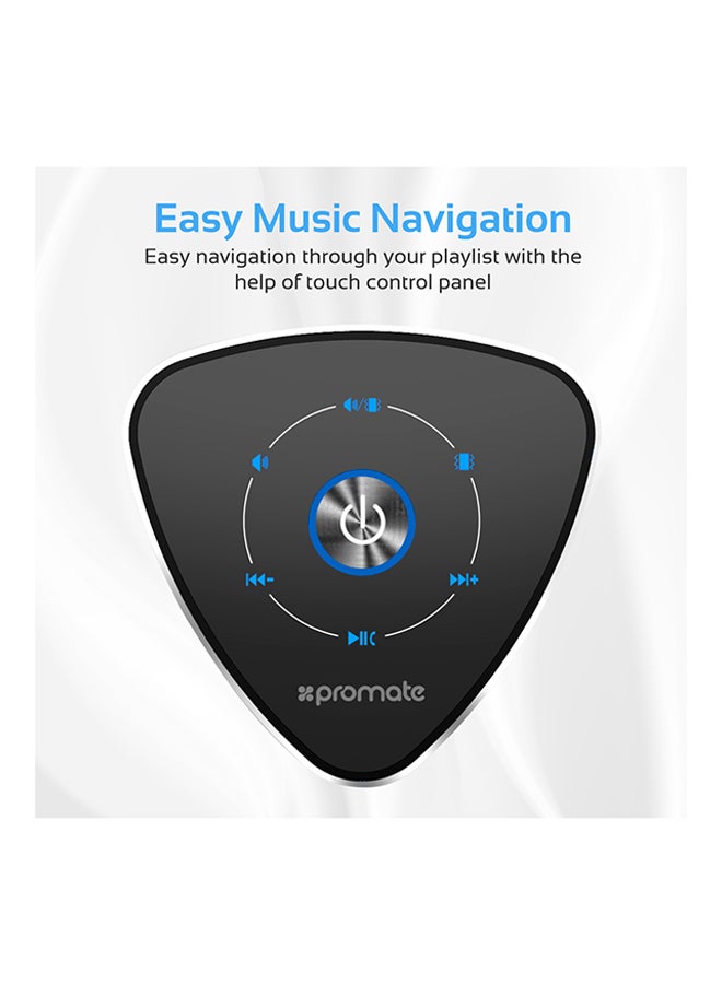 PROMATE - Wireless Speaker, High-Quality Bluetooth Speaker Surface Vibration Sound with Touch Control System, 3.5mm Audio Jack and Built-In Microphone for Smartphones, Tablets, Karaoke, Laptops, Pcs, Cyclone Black - Image 1