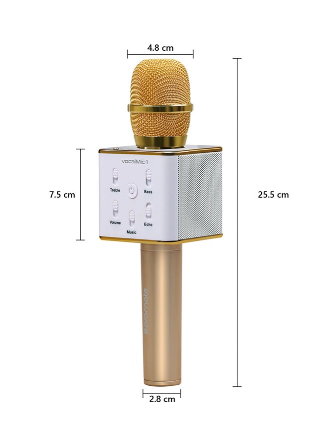 Microphone With Karaoke Player Condenser Built-In Dual Speaker VOCALMIC-1.GOLD Gold