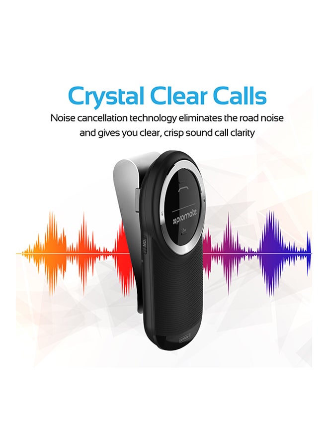 PROMATE - Bluetooth Car Kit In-car Speakerphone With Voice Command Black - Image 1