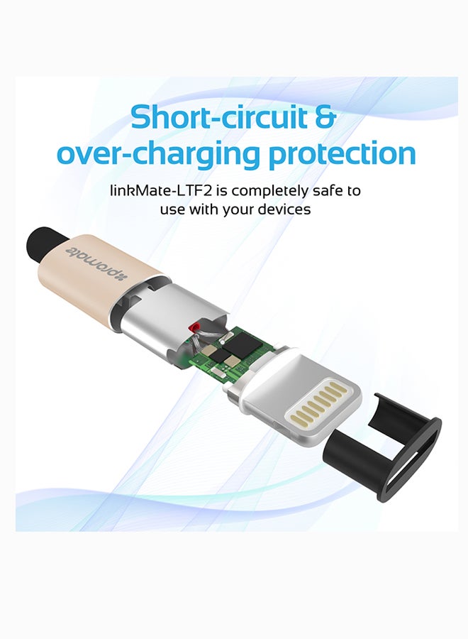 iPhone Cable, Heavy Duty MFi Certified Mesh-Armoured Lightning To USB Charge And Sync Cable With Short-circuit Protection For iPhone, iPad, iPod Gold/Black