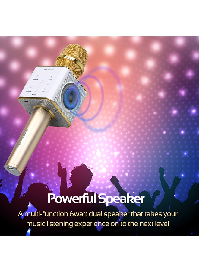 Microphone With Karaoke Player Condenser Built-In Dual Speaker VOCALMIC-1.GOLD Gold