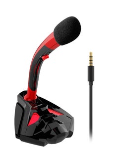 PROMATE Desktop Microphone, Professional Digital 3.5mm Jack Microphone Stand with Adjustable Neck for Laptop, PC, iMac, Gaming Skype Audio Recording, Tweeter-4 Red TWEETER-4.RED Red/Black  - Image 1