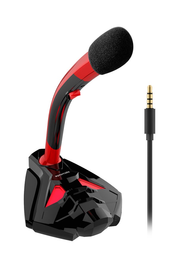 PROMATE - Desktop Microphone, Professional Digital 3.5mm Jack Microphone Stand with Adjustable Neck for Laptop, PC, iMac, Gaming Skype Audio Recording, Tweeter-4 Red TWEETER-4.RED Red/Black - Image 1