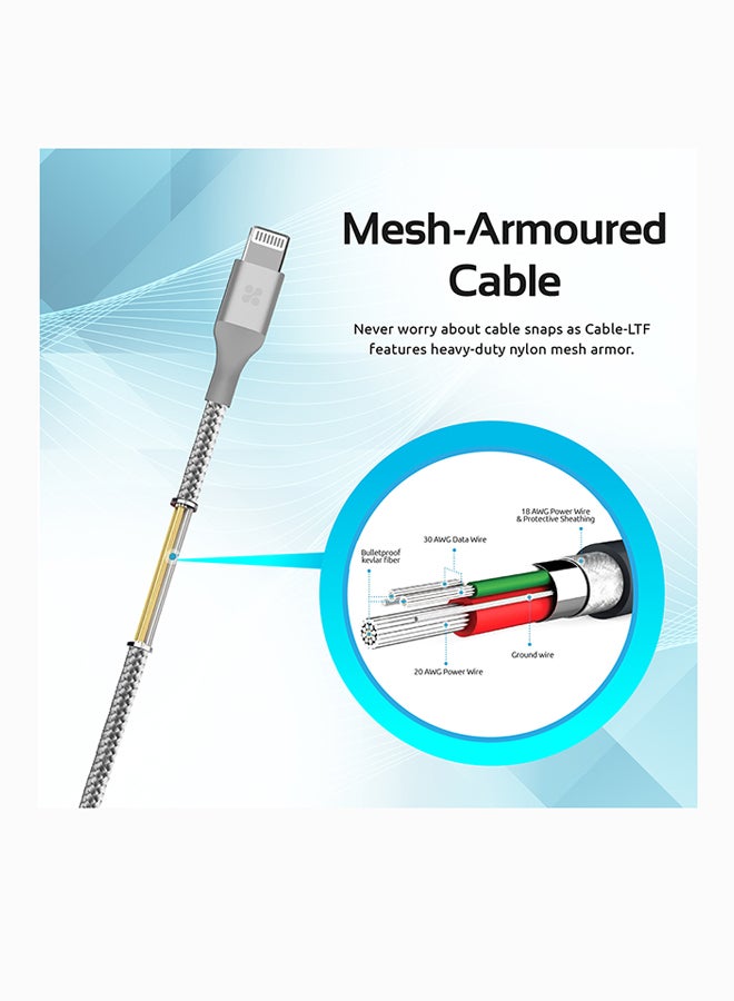 USB And Charge Cable with Short-Circuit Protection for iPhone7, 7 Plus, 6s, 6s Plus, 6, 6 Plus, 5 5S, 5C, SE, iPad, iPod Silver
