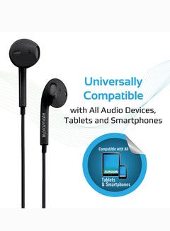 PROMATE Earphones, In-Ear 3.5Mm Universal Crystal Sound And Noise Isolating Earbuds With In-Line Remote Volume Control Built-In Mic For Smartphones, Pc, Tablets, Laptops Black  - Image 5