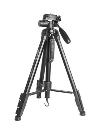 Tripod, Aluminium Alloy 178cm Camera Tripod and Integrated Monopod with 3 Way Pan Head, Quick Release Plate, 4 Section Secure Leg Lock, Bubble Level for Nikon, Sony, DSLR, Precise-180 black - v1517211834/N12696482A_1