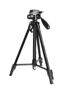 Tripod, Professional Portable Aluminium 141cm Tripod with Panoramic Head, Bubble Level, 3 Section Secure Leg Lock for Canon, Nikon, DSLR, Precise-140 black
