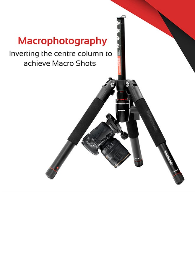 PROMATE - Lightweight 5-Section Adjustable Aluminum Tripod Monopod with Dual Bubble Level, 360 Degree Head For Canon, Nikon, DSLR, Smartphones, Precise-155 black - Image 1