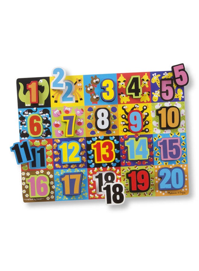 Melissa & Doug 21-Piece Jumbo Number Chunky Pegged Puzzle Set  - Image 1