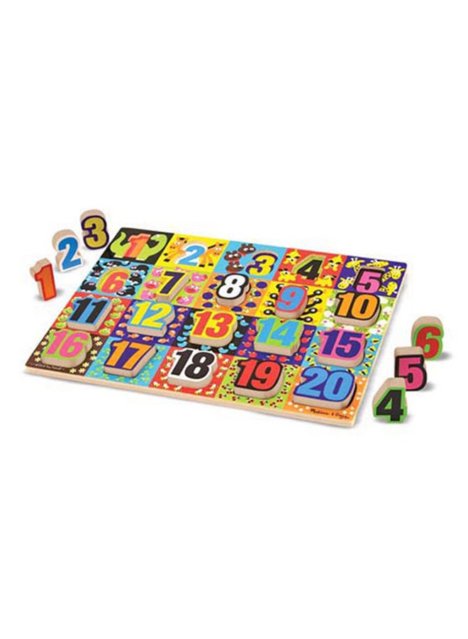 Melissa & Doug 21-Piece Jumbo Number Chunky Pegged Puzzle Set  - Image 2