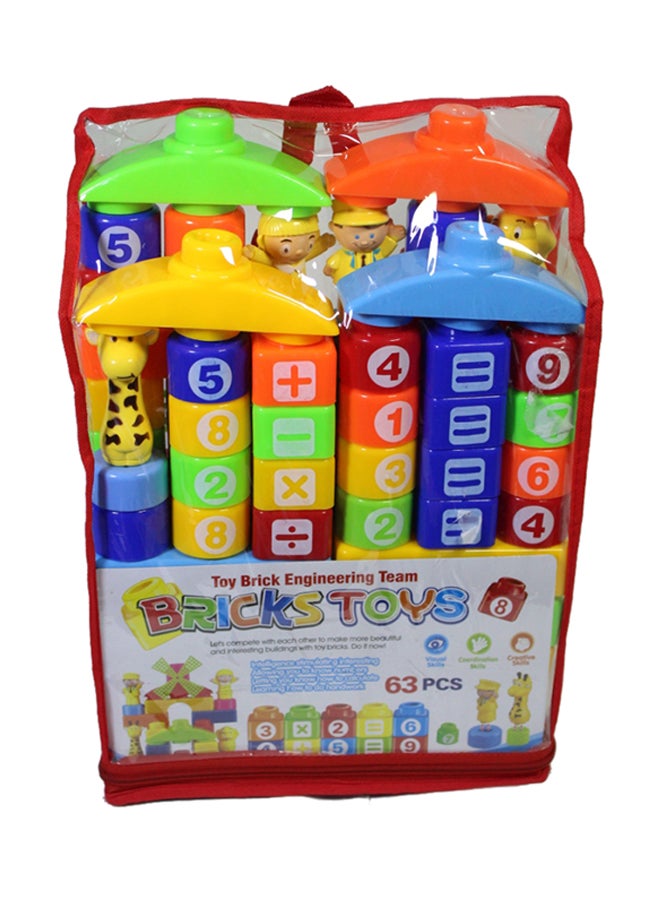 ZAHRAT TOYS 63-Piece Bricks Toy Set 